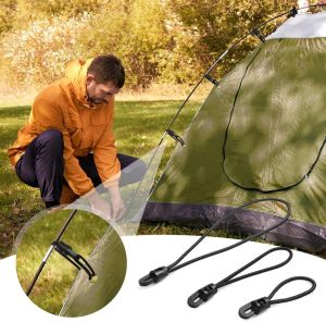 Mini Latex Elastic Bungee Cords Metal Hooks High Stretch Tiedown Straps Flexible Fastening Rope Luggage Camping Binding Supplies