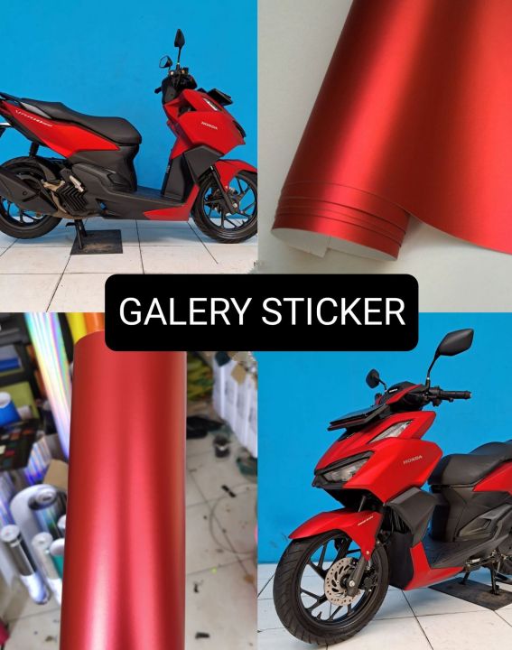 Stiker Skotlet Motor Merah Doff Satin Sticker Scotlite Merah Metalik