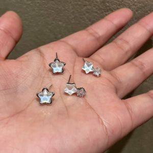 [Ocean Blue Star] Bright XINGX Small and Simple Color Earrings Female Special-Interest Design Exquisite Ear Clip Mosquito Coil