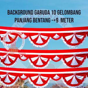 bendera merah putih background garuda 5 gelombang