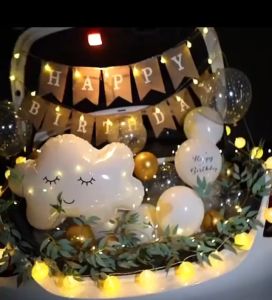 Phụ Kiện Trang Trí - Bong bóng mây trắng dễ thương cute dùng trang trí tiệc tùng