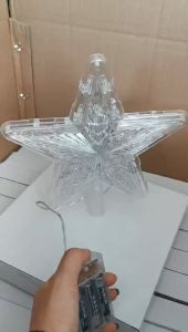 O-New Christmas Tree Topper Star Decoration With Lights Home Living Party Xmas New Year Decoration