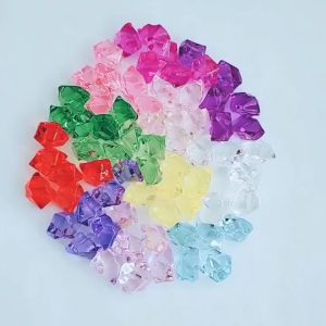 【Ready Stock+COD】 50Pcs/bag Art Home Garden Colorful Cobblestones Fish Tank Decor Aquarium Landscape Artificial Stones Vase Filler Crystal Ice Cubes Pebbles