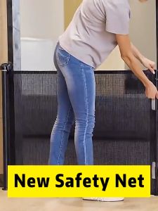 180x72cm Mounting UP Portable Pet Gate Dog Gate for Stairs Retractable Gate Dog Cat Safe Gate Hook Door Stair Wall Mount Portable Pet Dog Barrier Fences With 4Pcs Hook Pet Isolated Mesh Barrier Folding Breathable Mesh Playpen For Dog Safety Fence