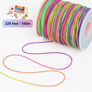 Stretchy Elastic String 1mm X 100m Elastic String for Bracelet Necklaces Jewelry Making Beading Knotting Binding Wrapping and Crafts