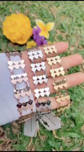 GELANG TITANIUM WANITA ANTI KARAT MODEL RANTAI LOVE TERBARU TERLARIS