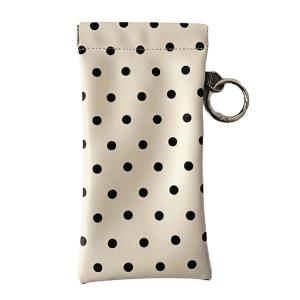 Eyeglasses Case Stylish Polka Dot Auto-close Glasses Bag With Cleaning Cloth Sunglasses Pouch Portable Hanging Card Holder