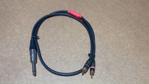 สาย Y เข้า1ทาง TRS แจ็คโฟน ออก2ทาง RCA (จำนวน 2 ชิ้น)