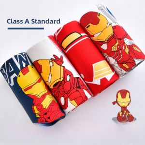 Antibacterial Pure Cotton Boxer Shorts for Boys Cartoon Print Comfortable Breathable Innerwear Suitable for Children Aged 3-13