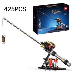 425PCS Or 589PC Angling Baitcasting Reel Fishing Rod Building Blocks Construction Bricks Toy Gift For Fishing Enthusiast