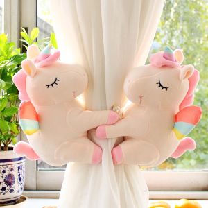 Cartoon Creative White Unicorn Curtain Buckle Cute Princess Style Curtain Bandage Rope Childrens Room Decoration Pair