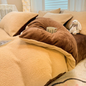 Kiss Dear | Thick and Simple Style Flannel Bed Set
