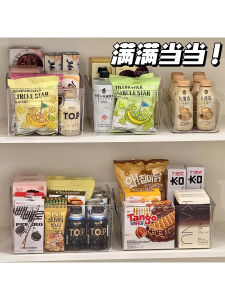 Large Capacity Transparent Snack Storage Box Desktop Beverage Organizer Home Use Storage Rack Simple Style Acrylic Material