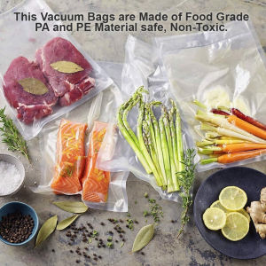 100pcs Vacuum Bag Food Sealing Bag Vacuum Pouch Vacuum Sealer Bag BPA Free Food Grade Storage Pouch