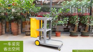 Multi Purpose Heavy Duty Restaurant Hotel Cleaning Trolley with Mop Broom Holder Housekeeping janitorial cleaning cart Janitor Cart Troli Restaurant Hotel 【COD&Local】