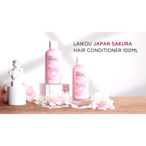 LAIKOU Japan Sakura Hair Conditioner Smooth And Shiny Repair Dry Hair Fresh Floral Fragrance (100ml/200ml)