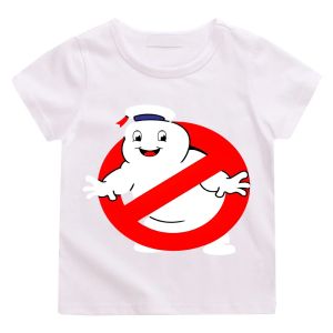 Bandai | Ghostbusters Summer Boys/Girls 4-12 Years Old T-shirt Cartoon Cotton Funny Hot Game Print Short Sleeve Children T-Shirt Cartoon