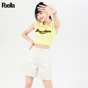 puella | High Waist Wide Leg Jean Shorts