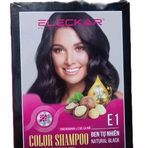 ZELECKAR Dầu gội nhuộm tóc đen tự nhiên E1
