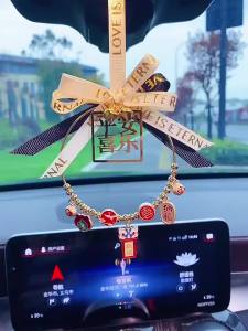 [1 Ten Thousand People Praise ] Car Hanging Ornament Peace and Joy Blessing Small Car Internet Celebrity High-end Trendy Peace Amulet Pendant Rearview Mirror Car Hanging Gift