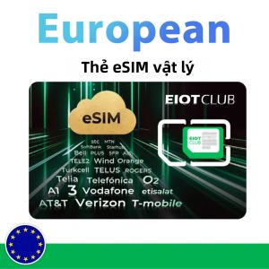 Thẻ eSIM EIOTCLUB Dành Cho Du Lịch & Kinh Doanh Tải Xuống Không Giới Hạn 1GB Dữ Liệu EU 100MB Dữ Liệu Toàn Cầu Cài Đặt Sẵn 5G/4G Thẻ eSIM Vật Lý