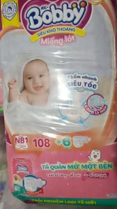 [CỘNG MIẾNG] Miếng lót sơ sinh Bobby Newborn NB1-108/NB1-64/NB2-60 - Tã Dán Sơ Sinh Bobby NB70/S80/M76 - Kho Bỉm Thanh Ngân
