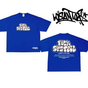 Kaos pria lengan pendek losantos Throwsystm Free sticker