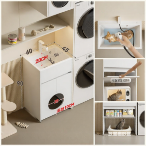 LANGXIANG | Deepened Pet Bath Tub Customizable Cat Entry