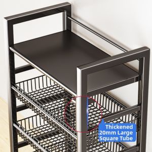 ZHUOHE | Multifunctional Mobile Floor Shelving Unit for Kitchen Use