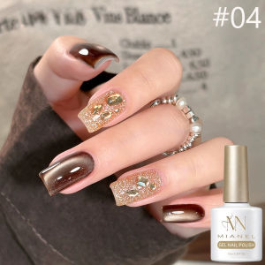 10ml 1pcs 2025 New Brown Black Autumn Winter Nail Art  Ancient Egypt Amber Glass Bead Cat Eye Magnet Nail Polish Gel Orange