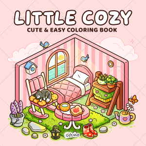 LITTLE COZY Bold-easy Patterns Coloring Book for Adults Cute Drawing Book Perfect Gift for Party and Birthday