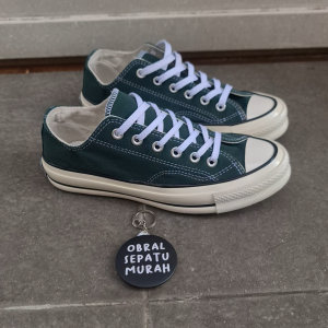 OBRAL SEPATU SNEAKERS CONVERSEEE 70S LOW HERBAL GREEN ARMY GLOSSY IMPORT QUALITY 36-43 SEPATU HIJAU PUTIH