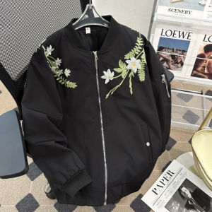 แจ็คเก็ตบินสไตล์อเมริกันย้อนยุคสำหรับผู้ชาย แจ็คเก็ตเบสบอลลายดอกไม้ แจ็คเก็ตฤดูใบไม้ร่วง แจ็คเก็ตบินผู้ชาย แจ็คเก็ตบินผู้ชาย