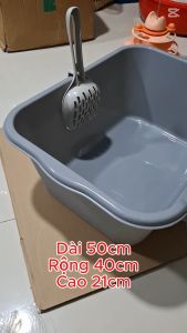 Khay vệ sinh cho mèo hộp đựng cát vệ sinh cho mèo có chiều sâu liên tục 50x40x21cm - Nuôi Pet Shop