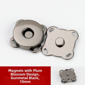 Invisible Strong Magnetic Button No Sew Hand Sewn Plum Blossom Magnet Button for Bags round Box Powerful Hidden Fastener