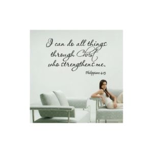 FSSTC003 Sticker Dinding Kata Quote Philippians 4:13 Wall Sticker