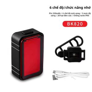 Đèn Hậu Xe Đạp Thông Minh Chống Nước Có Thể Sạc Lại Bằng USB Đèn Phanh Phụ Kiện Xe Điện BK820