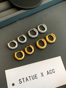 ต่างหูโลหะสไตล์ฝรั่งเศสแบบเรียบง่ายและหรูหรา ดีไซน์เรขาคณิต ดีไซน์เก๋ไก๋และทันสมัย ​​อเนกประสงค์สำหรับผู้หญิง