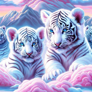 HUACAN Diamond Painting Animal Tiger Full Square Round Diamond Mosaic Mountain Art Home Decoration Craft Kit
