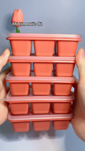 Khay Đá 6 Ô Silicon Có Nắp Đậy Chống Mùi Tủ Lạnh Kháng Khuẩn Dùng Làm Đá Viên và Khuôn Làm Thạch Cao Cấp