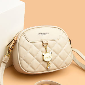 Fashionable Soft Leather Womens Bag 2025 New Style Multi-Layer round Crossbody Bag Single Shoulder Handbag Versatile High-End Feeling