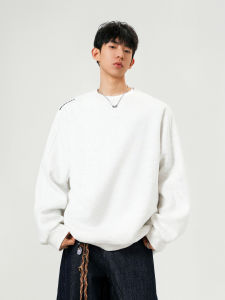 WUKONGYOUHUO | Áo Hoodie In Chữ Form Rộng Cổ Tròn