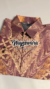 BATIK PUTRA JAWA Motif Nayeswara Kemeja Batik Pria Slimfit Premium Bahan Katun Lapis Furing