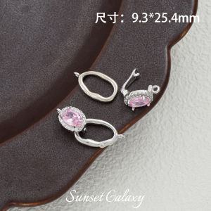 18K Gold Plated Oval Connector Beads DIY Materials Handmade Zircon Embedded Bracelet Necklace Jewelry Accessories