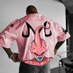 เสื้อยืดลายการ์ตูนดราก้อนบอล มาจินบู สำหรับผู้ชายและผู้หญิง สไตล์ลำลอง สตรีทแวร์ Y2k แขนสั้น ทรงโอเวอร์ไซส์ เหมาะสำหรับฤดูร้อน