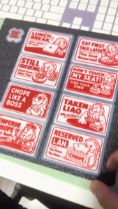 Singapore Chope Card – Funny 3D Printed Hawker Seat Reservation Card | 9 Local Designs | Gift Idea | Table Reservation