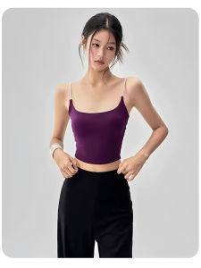 เสื้อกั๊กออกกำลังกายแบบสวมหัวแบบมีโครงเสริมหน้าอก ชุดโยคะสำหรับผู้หญิง ทรงหลวม ระบายอากาศได้ดี ความยาวปกติ แขนสั้น