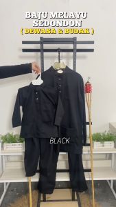 PG2 Baju Melayu 2026 SEMPURNA Dewasa & Budak Sedondon Warna Black Baby Blue Mint Green White Slim Fit Cotton Raya BMC