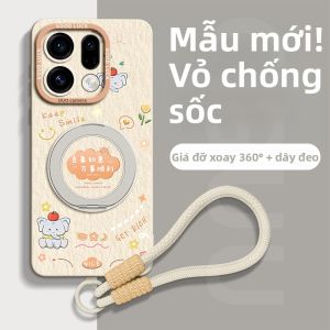 GGUU | Ốp Lưng Điện Thoại Silicone Hình Voi May Mắn Có Giá Đỡ Xoay Dây Treo Và Bảo Vệ Camera Toàn Diện