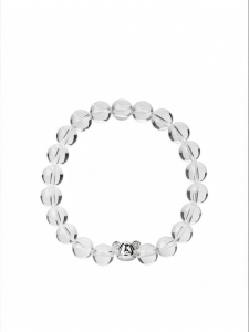 Natural White Crystal Sterling Silver Bracelet